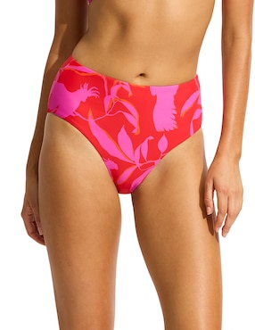 Panty Bikini Seafolly Estampado Floral A La Cintura Para Mujer