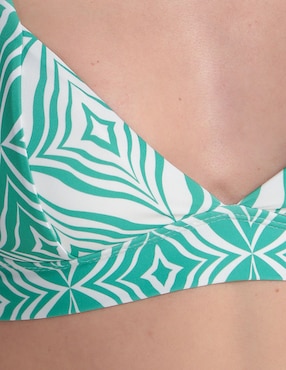 Top bikini Palmacea estampado sin copas para mujer