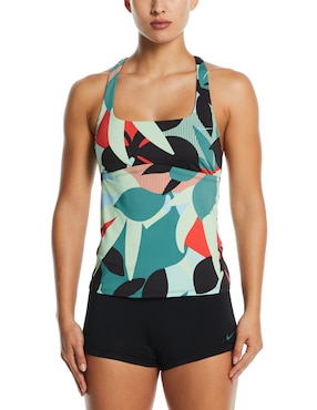 Top Bikini Nike Estampado Floral Con Copa Removible Para Mujer