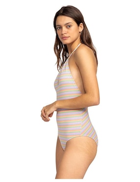 Traje de baño completo Roxy estampado a rayas para mujer