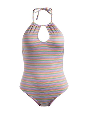 Traje de baño completo Roxy estampado a rayas para mujer