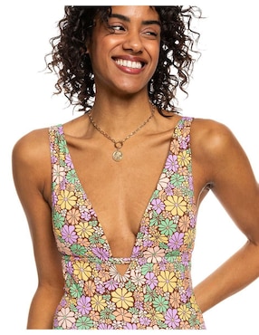 Traje de baño completo Roxy estampado floral para mujer