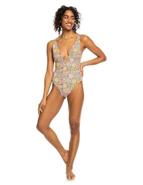 Traje de baño completo Roxy estampado floral para mujer