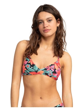 Top Bikini Roxy Estampado Floral Con Copa Removible Para Mujer