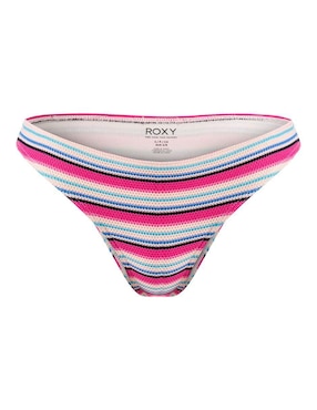 Panty bikini Roxy estampado a rayas a la cadera para mujer