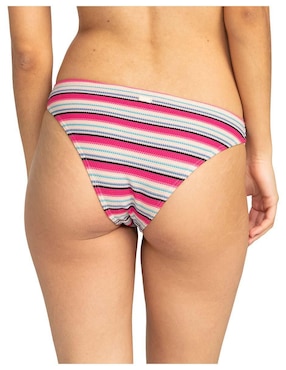 Panty bikini Roxy estampado a rayas a la cadera para mujer