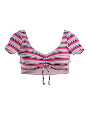 Top bikini Roxy estampado a rayas con copa removible para mujer