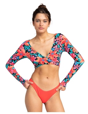 Top Bikini Roxy Estampado Floral Con Copa Removible Para Mujer