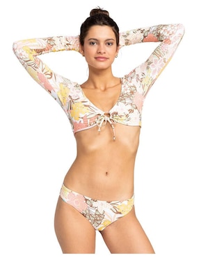 Top Bikini Roxy Estampado Floral Con Copa Removible Para Mujer