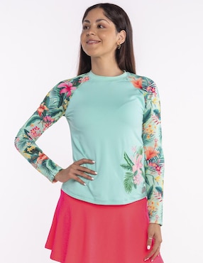 Wetshirt Sunskin Estampado Floral Para Mujer