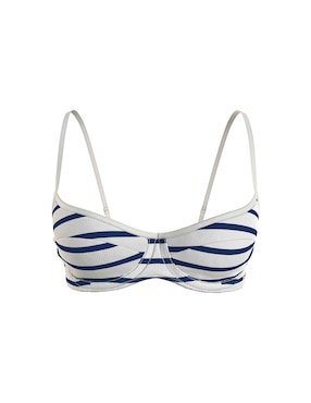 Top Bikini Tommy Hilfiger Estampado A Rayas Sin Copas Para Mujer