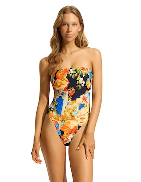 Traje De Baño Completo Seafolly Estampado Floral Para Mujer