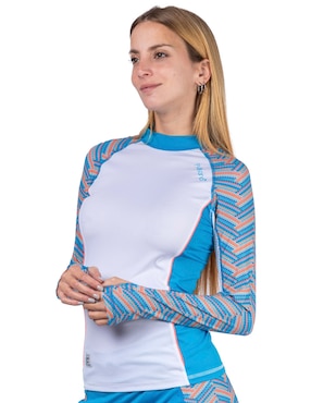 Wetshirt Fullsand Estampado Bloques De Color Para Mujer