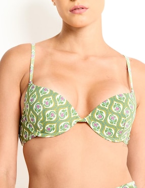 Top bikini Gisela estampado floral con copa para mujer