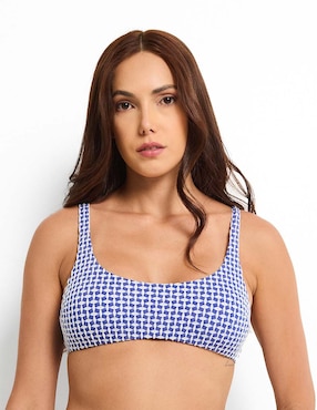 Top bikini estampado con copa removibles para mujer