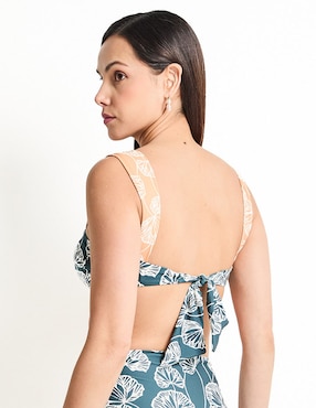 Top bikini Palmacea estampado floral con copas para mujer