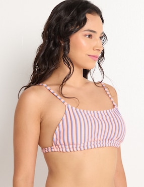 Top bikini That's It estampado a rayas con copa preformada para mujer