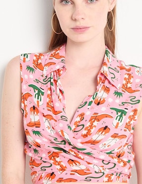 Top That's It cuello camisero escote medio