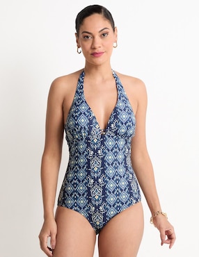 Traje de baño completo Lieb estampado geométrico para mujer