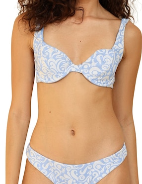 Top Bikini Dippin Daisy's Estampado Con Copas Preformadas Para Mujer