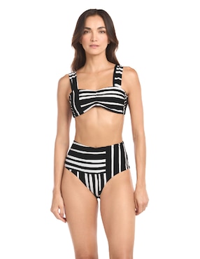 Top bikini Dulzamara estampado a rayas para mujer