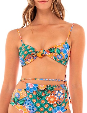 Top Bikini Agua Bendita Estampado Floral Para Mujer