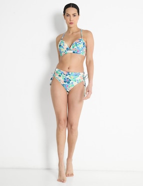 Panty bikini MAP estampado floral a la cintura para mujer