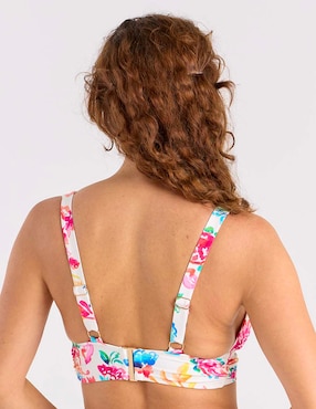 Top bikini Anne Cole estampado floral con copa preformadas para mujer