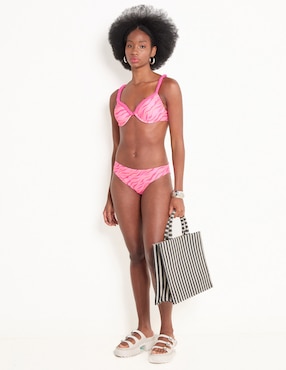 Bikini Map estampado animal print a la cadera para mujer