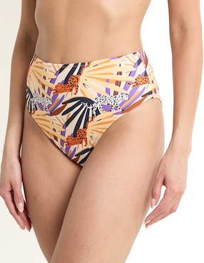 Bikini Map estampado a la cintura para mujer