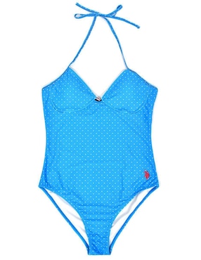 Traje de baño completo U.s. Polo Assn. estampado lunares para mujer