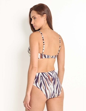 Top bikini Selmark estampado animal print con copa preformada para mujer