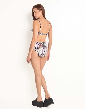 Top bikini Selmark estampado animal print con copa preformada para mujer