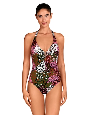 Traje de baño completo Dolores Cortés estampado animal print para mujer
