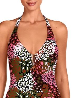 Traje de baño completo Dolores Cortés estampado animal print para mujer