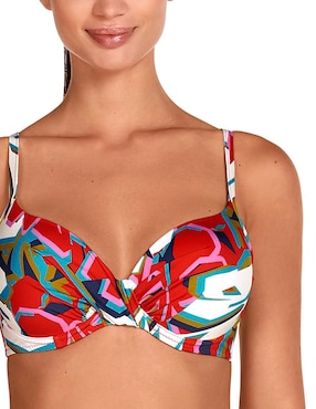 Top bikini Dolores Cortés con copas performadas para mujer