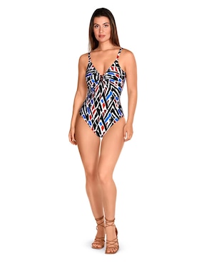 Traje de baño completo Dolores Cortés estampado para mujer