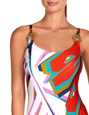 Traje de baño completo Dolores Cortés estampado para mujer