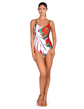 Traje de baño completo Dolores Cortés estampado para mujer
