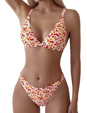 Conjunto bikini Marinity estampado floral para mujer