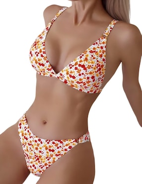 Conjunto bikini Marinity estampado floral para mujer