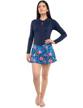 Traje de baño completo Sunskin estampado floral para mujer