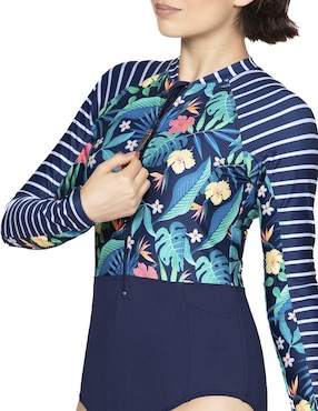Traje de baño completo Sunskin estampado floral para mujer
