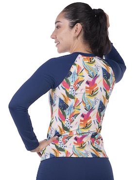 Wetshirt Sunskin estampado floral para mujer