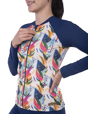 Wetshirt Sunskin estampado floral para mujer