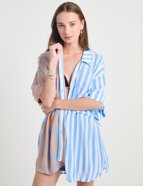 Salida de playa blusa Roxy con botones para mujer