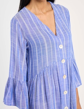 Salida de playa vestido Map con botones para mujer