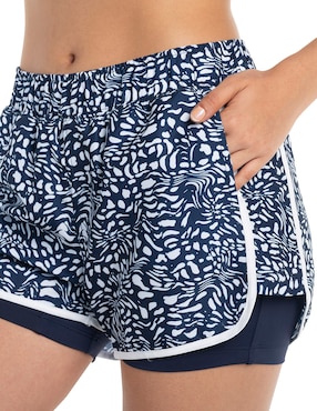 Shorty bikini Sunskin estampado gráfico a la cintura para mujer