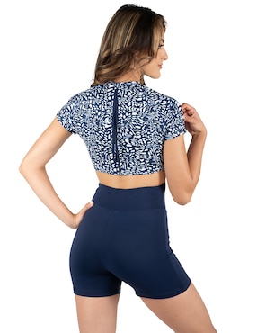 Traje de baño completo Sunskin estampado gráfico para mujer
