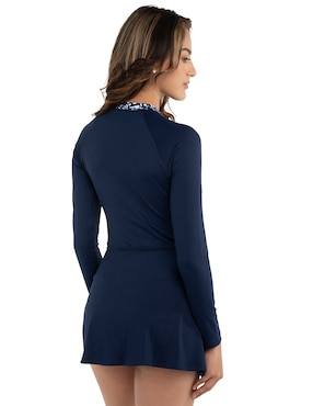 Traje de baño completo Sunskin estampado gráfico para mujer